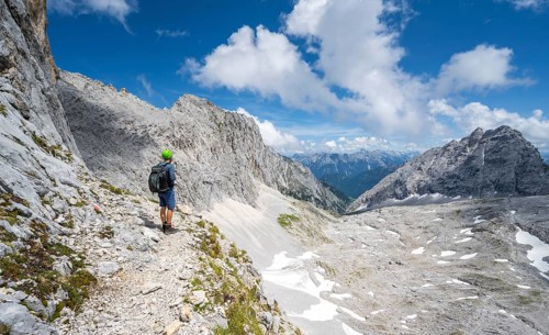 Hiker looking into the distance