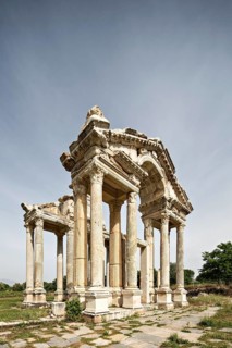 The tetrapylon is the main entrance to the temple of Aphrodite in Aphrodisias