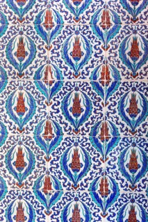 Macro view of the tiles in the Rustem Pasa Mosque