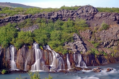 Water comes out of rocks