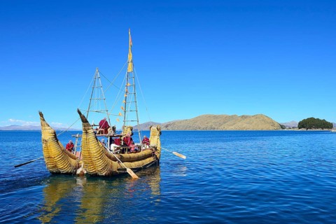 Typical reed boat from Totora