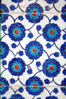 Macro view of the tiles in the Rustem Pasa Mosque