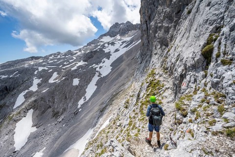Hiker looking into the distance