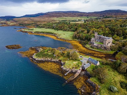 Aerial of Dunvegan castle