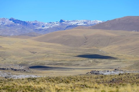 Barren landscape at the stone tombs