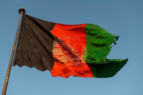 Giant flag over Kabul