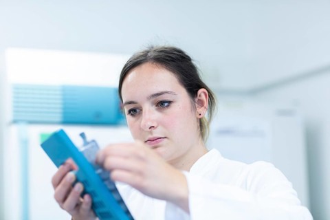 Young laboratory assistant