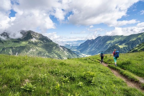 Two hikers on a hiking trail