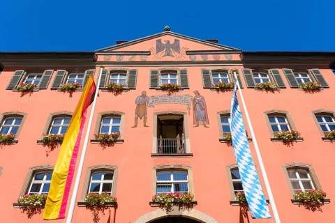 Facade of the town hall in the historic old town