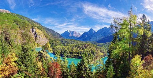 Fernpass with Zugspitze massif and Blindsee