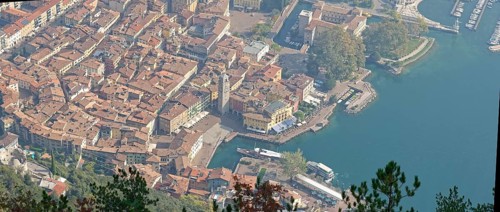 Town view of Riva del Garda and Lake Garda in the morning