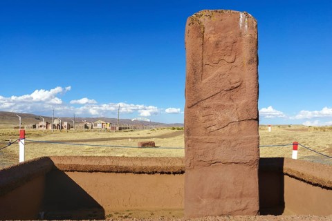 Heavily weathered monolith of the pre-Inca period