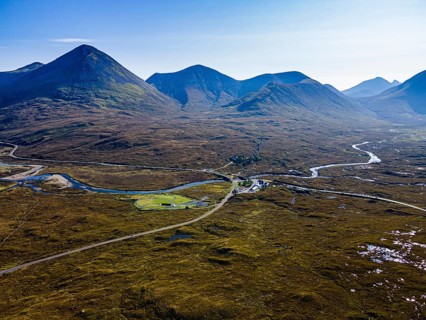 Aerial of the Black Cuillin ridge