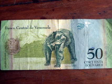 Banknote with Andean Bear