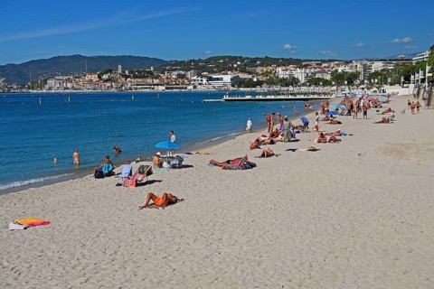 Beach and bay of Cannes