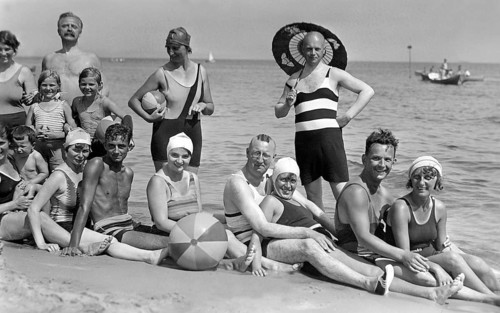 Bathing group on the beach