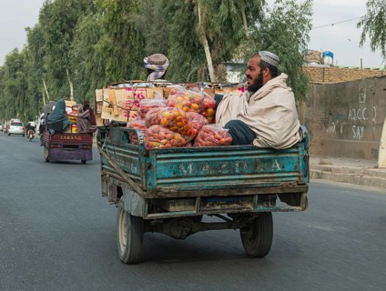 Fully loaded trishaw