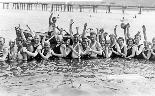 Bathing group on the beach