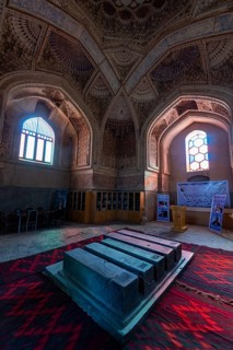 Beautiful ornamented interior in the Gawhar Shad Mausoleum