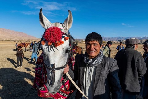 Horse rider at a Buzkashi game