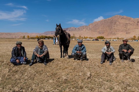 Spectators at traditional Buzkashi game