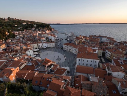 Tartini Square and Old Town in the Evening Light