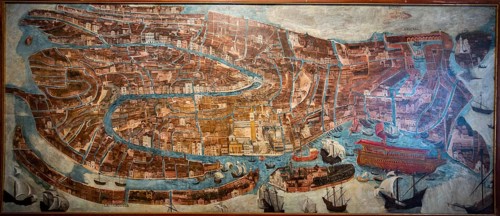 Antique drawing of Venice
