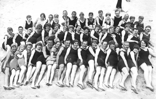 Bathing group on the beach