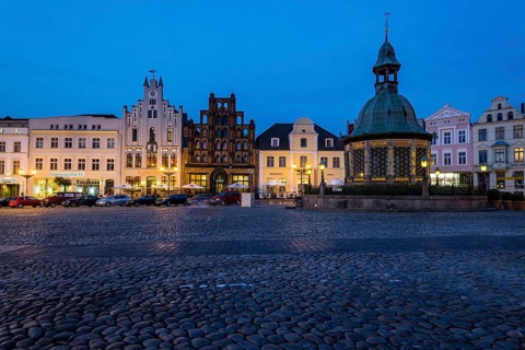 Market Square with Water Art