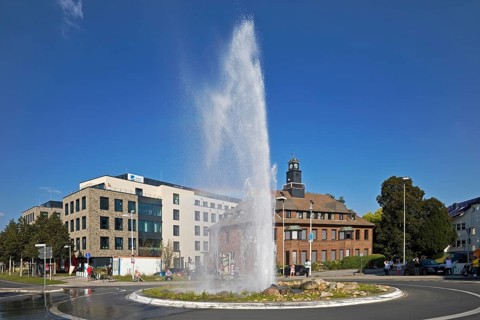 Monheim Geyser in the roundabout