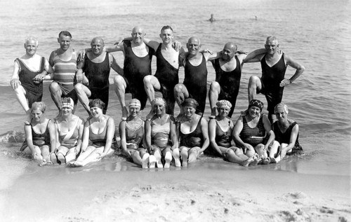 Bathing group on the beach