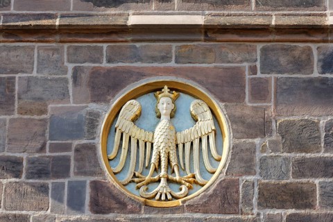 Eagle with golden crowned royal head