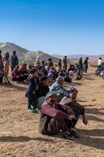Spectators at traditional Buzkashi game
