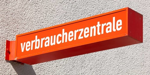 Sign with writing verbraucherzentrale