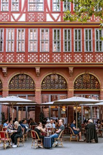 Reconstructed Renaissance half-timbered house