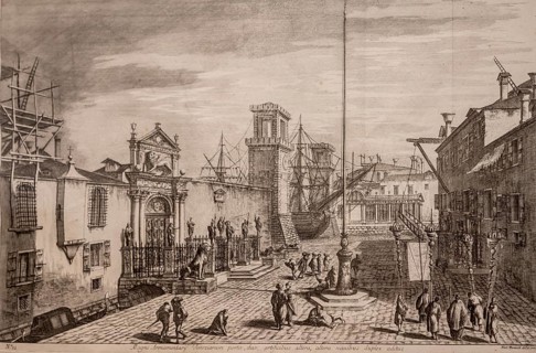 Antique drawing of Venice