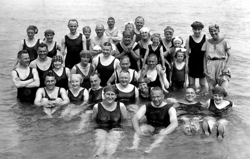 Bathing group on the beach