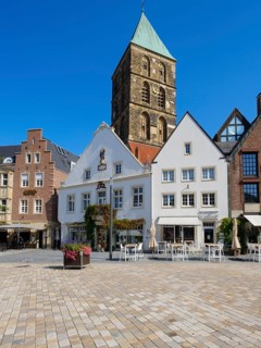 Historic market square with St. Dionysius Church