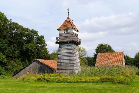Brine storage tower in the spa gardens