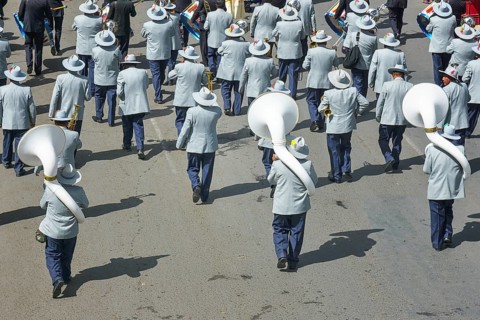 Music group during a parade