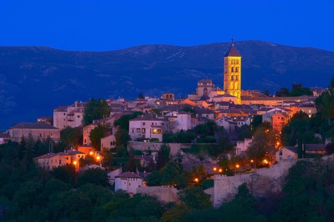 San Esteban Church at dusk