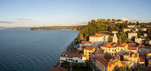 Fortress wall and Franciscan monastery in the evening light