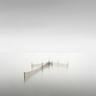 A fishing net at the dam of the Rantum basin on the island of Sylt
