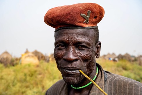 Scar face as a mark of beauty man from the Jiye tribe