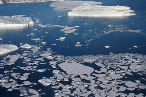 Icebergs from above