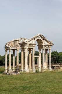 The tetrapylon is the main entrance to the temple of Aphrodite in Aphrodisias