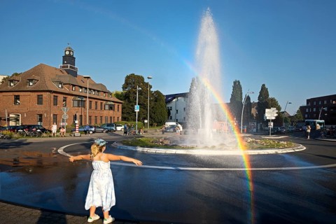 Monheim Geyser in the roundabout