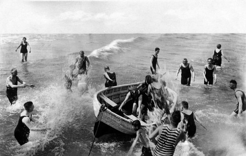 Bathing group on the beach