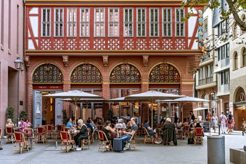 Reconstructed Renaissance half-timbered house