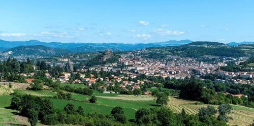 Panoramic view on Le Puy en Velay city